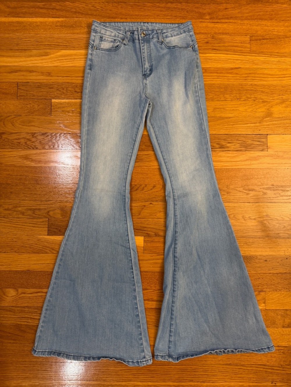 Super Flare Denim Jeans Light Wash - Size Est. 27 x 33.5" Inseam Country Concert